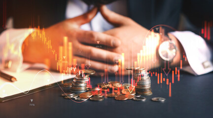 Destroyed businessman. Concept of business loss, bankruptcy and crisis.
Depressed businessman lost...