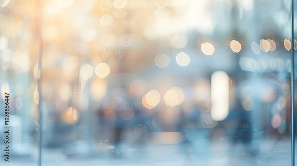 Poster abstract blurred bokeh background with soft colors and out-of-focus lights in a cityscape setting th