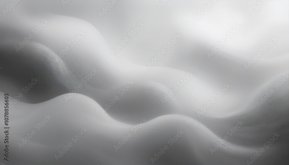 Poster Abstract Flowing Gray Landscape with Smooth Wave Like Patterns and Delicate Textures. Perfect for Website Banners, Minimalist Backgrounds, or Elegant Branding Concepts
