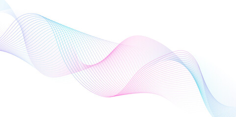 White wave curve lines banner background design. Abstract soft wave lines dynamic flowing purple and blue isolated background. Vector Illustration of the pink pattern of lines. stripes on white.	
