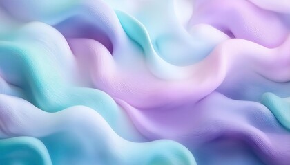 Obraz premium Ethereal Pastel Gradient Fluid Shapes Banner. Dreamy Abstract Background for Soft, Serene Visual Themes in Web Design, App Interfaces, or Soothing Product Promotion Aesthetics