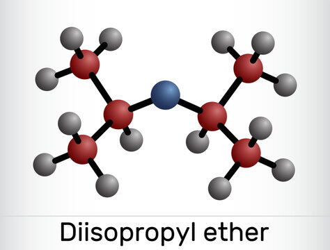 Diisopropyl ether molecule. Molecule model. Vector