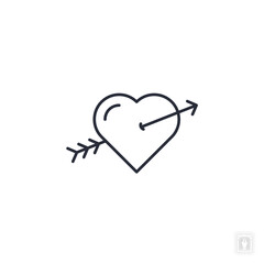 Arrow through a heart icon. heart Symbol sign for mobile concept and web design. Vector icon, Logo illustration, Vector graphics