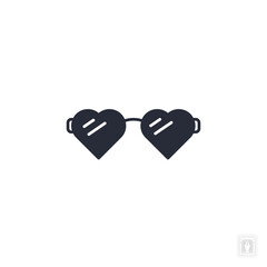 Fototapeta premium Heart sunglasses icon. Heart sunglasses Symbol sign for mobile concept and web design. Vector icon, Logo illustration, Vector graphics