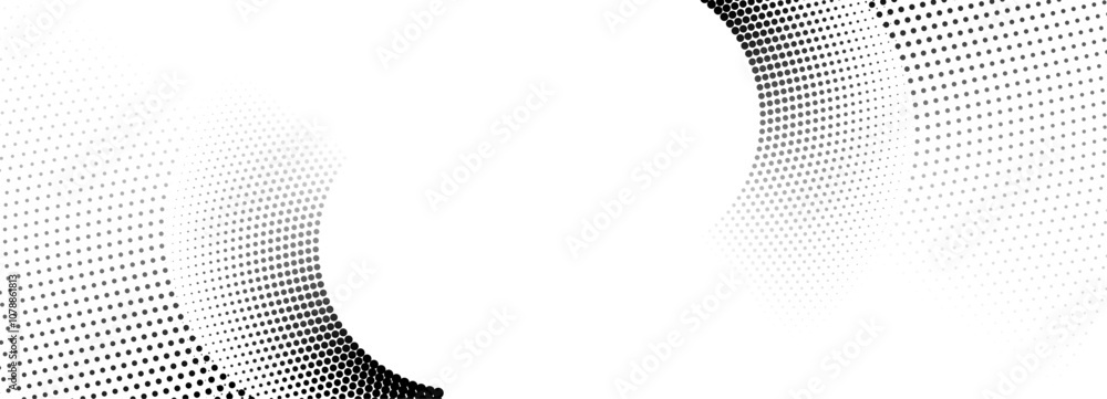 Poster monochrome halftone dot pattern abstract background.