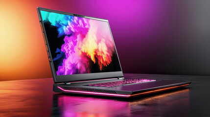 Modern Gaming Laptop with Colorful Display