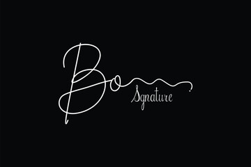 Bo Handwriting signature logo. Bo Hand drawn Calligraphy lettering Vector. Bo letter real estate, beauty, photography letter logo design.