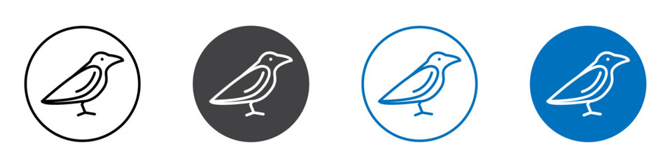 Bird icon Logo sign in thin line outline