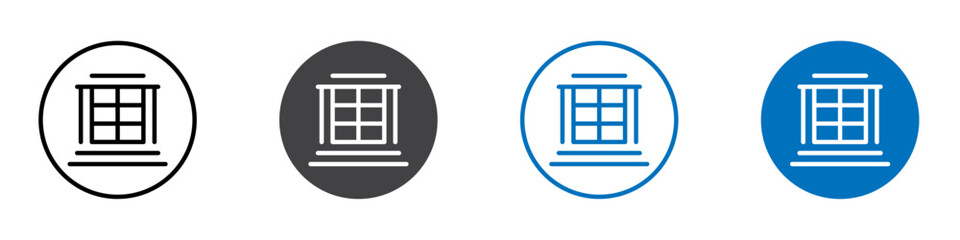 Building icon Logo sign in thin line outline