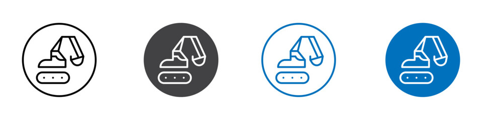 Bulldozer icon Logo sign in thin line outline © Curlyhair
