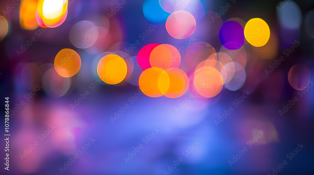 Poster abstract blurred lights background with vivid colors and bokeh effect