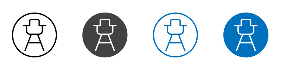 Chair icon Logo sign in thin line outline