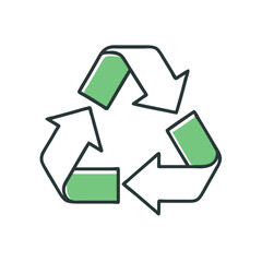 Obraz premium Recycling symbol illustration with green arrows representing sustainability
