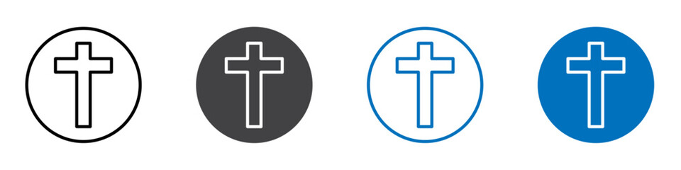 Christianity sign icon Logo sign in thin line outline