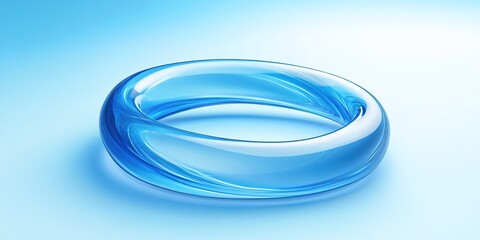 Fototapeta premium Abstract Marketing Background Featuring an Infinity Symbol and Transparent Blue and Purple Neon Style Cartoon Glass Curved Möbius Strip. This 3D Rendering with a Light Blue Gradient Background Emphasi