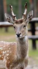 Obraz premium Discover the Beauty of Reindeer A Close-Up Glimpse of Nature's Majestic Creatures in a Christmas Theme