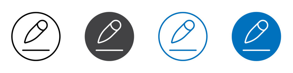 Edit icon Logo sign in thin line outline
