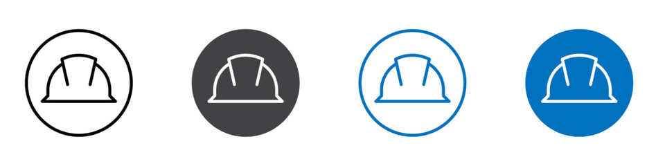 Engineer helmet icon Logo sign in thin line outline