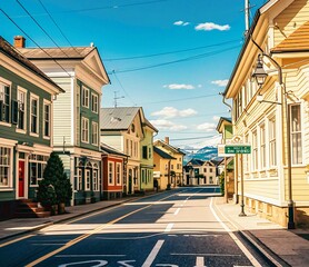 Obraz premium Generated ai illustration image of old street country