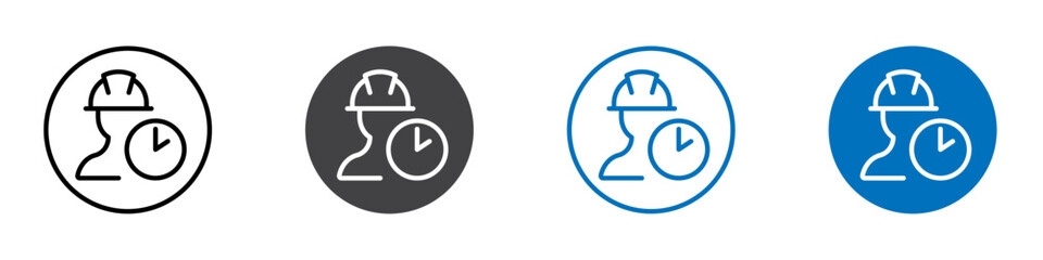 Engineer time schedule icon Logo sign in thin line outline