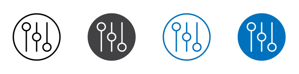 Equalizer icon Logo sign in thin line outline