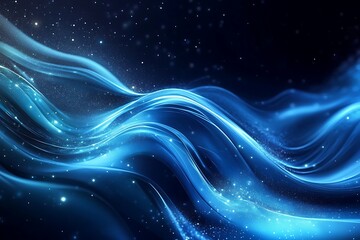 3D flowing digital waves on dark background