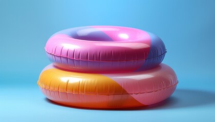 Colorful swim inflatable ring or rubber ring isolated 