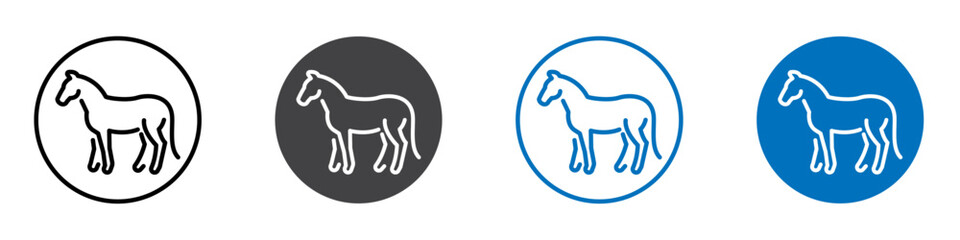 Horse icon Logo sign in thin line outline