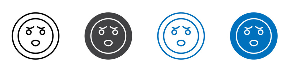 Incredulous emoji icon Logo sign in thin line outline