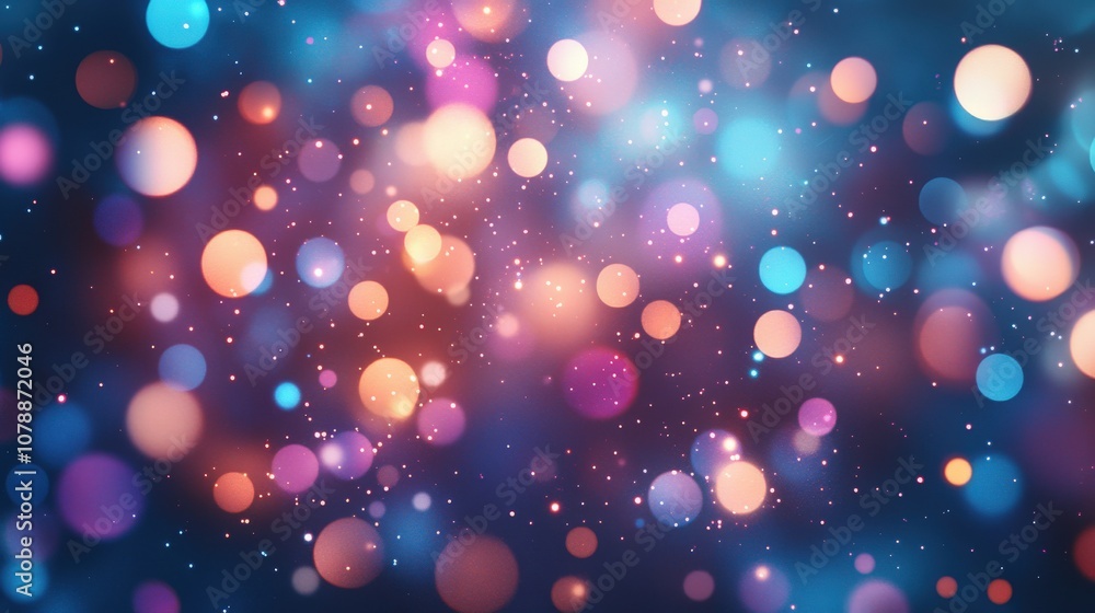 Poster abstract bokeh background with colorful lights.