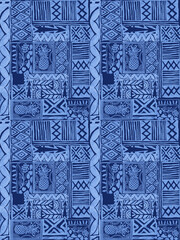 Obraz premium Hawaiian tribal exotic fabric and Polynesian tapa cloth patchwork abstract