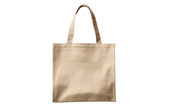 A minimalist canvas tote bag laying flat, showing the full length of the straps and spacious interior isolated on white background