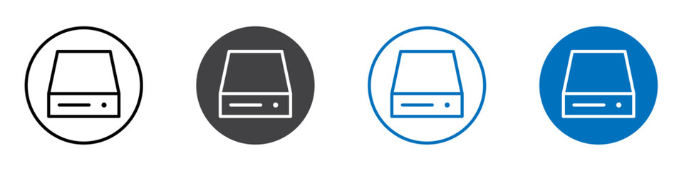 Memory disk icon Logo sign in thin line outline