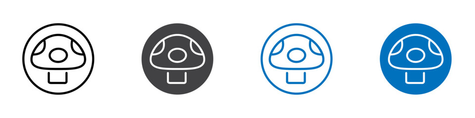 Mushroom icon Logo sign in thin line outline