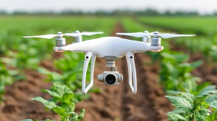 Drone Captures Stunning Aerial View of Lush Green Fields for Agricultural Monitoring and Innovation