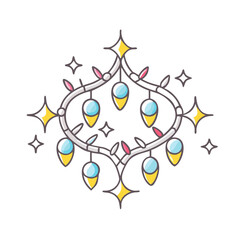  sparkling lights vector art,  flat illustration  sparkling lights icon