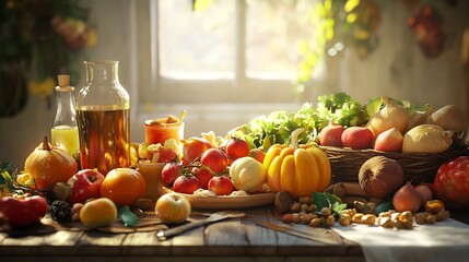 "Wooden_table_in_the_garden_with_people_watching_the_food":