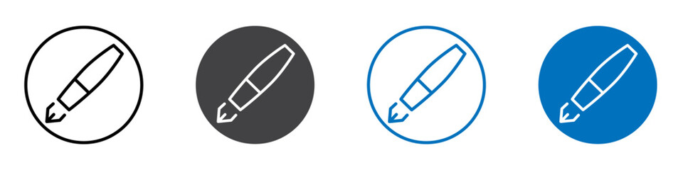 Pen icon Logo sign in thin line outline