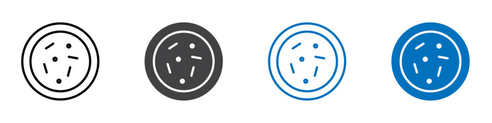 Petri dish icon Logo sign in thin line outline