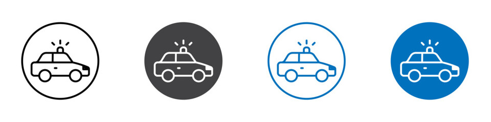 Police car icon Logo sign in thin line outline © Curlyhair