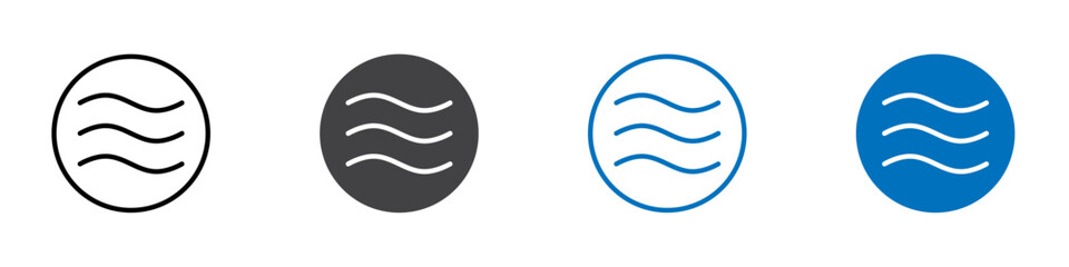 Ripple icon Logo sign in thin line outline