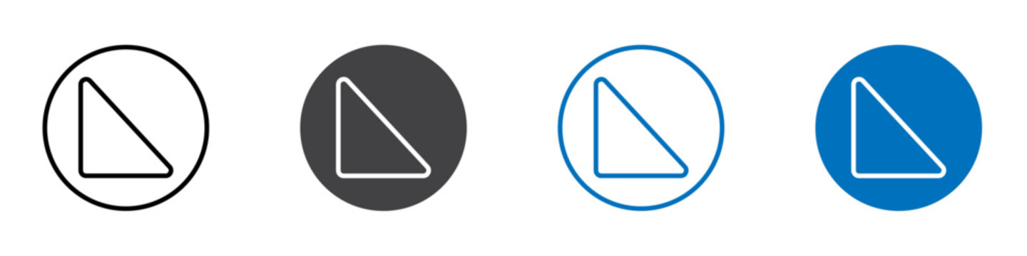 Right angle icon Logo sign in thin line outline