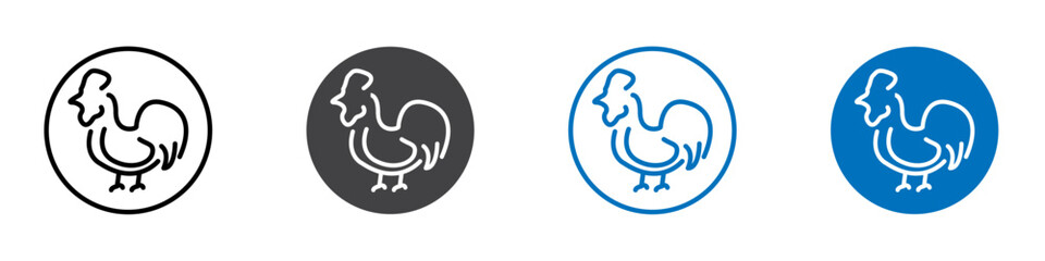 Rooster icon Logo sign in thin line outline