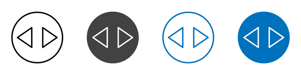 Scroll horizontal icon Logo sign in thin line outline