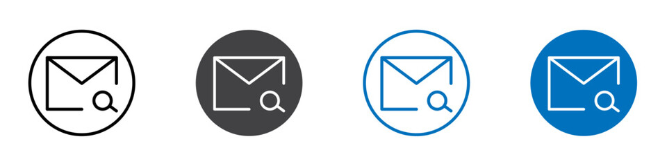 Search mail icon Logo sign in thin line outline