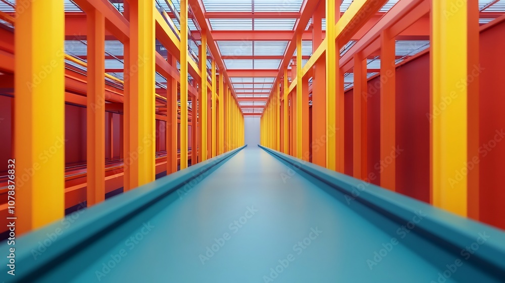 Poster optimized conveyor system connecting levels in distribution hub