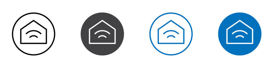 smart home icon Logo sign in thin line outline