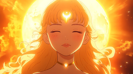 Beautiful Anime Sunshine Illustration with Warm Colors