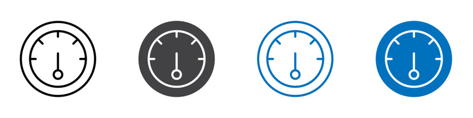 Speedometer icon Logo sign in thin line outline