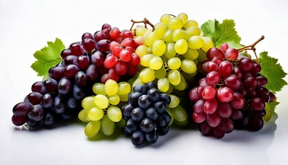 Freigestellte bunte Trauben – Vielfältiges Obst für kulinarische und Weinprojekte